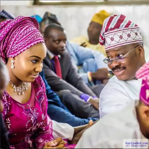 Photo: See How Governor Ajimobi And His Daughter Stared At Each Other At An Event